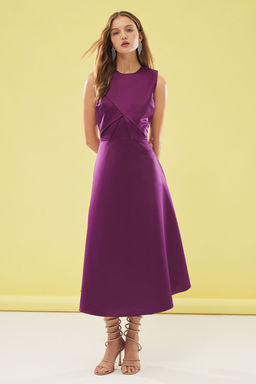 Trendyolmilla Murdum A-Kesim Saten Dokuma S?k Elbise TPRSS25EL00076