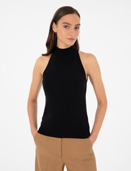 Блузка Pierre Cardin Slim Fit черная трикотажная