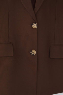 Wardrobe Essentials Kahverengi Kase Dokuma Ozel Koleksiyon Rahat Kal?p Blazer Ceket | TWOAW26BC00005
