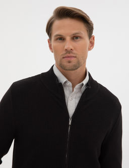Siyah Slim Fit Fermuarl_ Triko H_rka - Pierre cardin фото 2