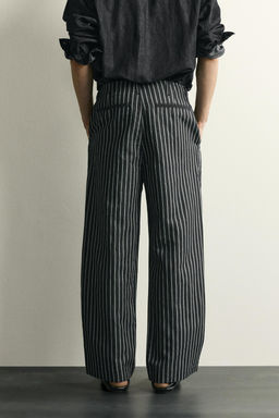 PANTAL?N DENIM ALGOD?N - LINO RAYAS / Azul - Zara фото 3