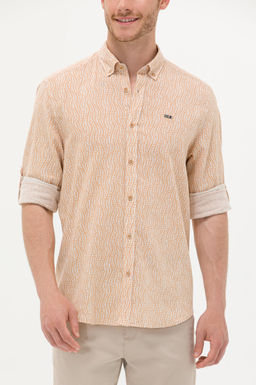 U. S. Polo Assn Мужская рубашка светло-коричневого цвета с длинным рукавом - U.s. polo assn фото 6