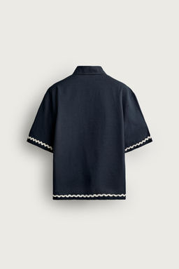 CAMISA RELAXED FIT BORDADO PECES / Marino - Zara фото 7