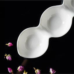 Менажница Magistro «Бланш», 3 ячейки, 28×8.5×4.5 см, фарфор, белая