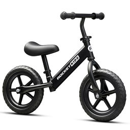 Беговел 12" Rocket R0044NEW-BK, колеса EVA, цвет черный