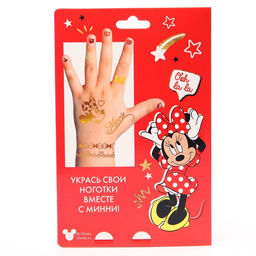 Наклейки для ногтей детские с переводными тату "Минни Маус"