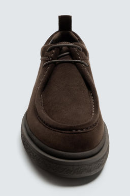 LEATHER MOC TOE SHOES - Zara фото 6