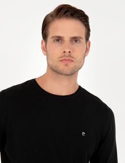 Siyah Slim Fit Bisiklet Yaka Basic Triko Kazak - Pierre cardin фото 2