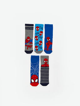 Spider-Man Desenli Erkek ?ocuk Soket ?orap 5li