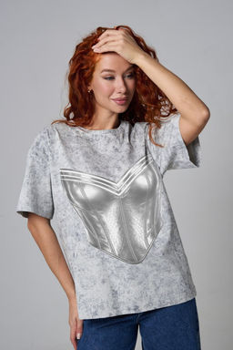 8594 футболка женская оверсайз - Ifeizion фото 2