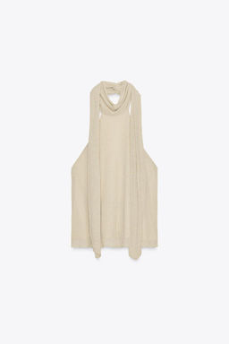 METALLIC THREAD HALTER TOP - Zara фото 8
