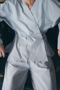 STRIPED KIMONO SHIRT - Zara фото 2