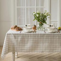 Скатерть «Доляна. Клетка», 145×200±3 см,100% п/э, рогожка 130 г/м