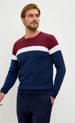 Джемпер мужской в полоску P321-15879 сине-бордовый - Primm фото 8