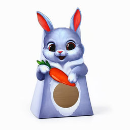 Цена за 5 шт. Коробка складная с окном «Кролик», 9×14×6 см