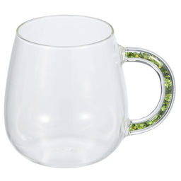 52754 GIPFEL Кружка CHRISTMAS STAR 450 мл, с декоративным наполнителем. Материал: боросиликатное стекло, ПЭТ. Цвет наполнителя: зелёный