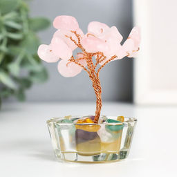 Бонсай декоративный «Денежное дерево в стекле», 18 камней, 8.5×5×5 см