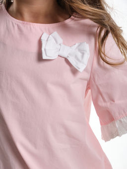 Платье для девочки хлопок UD 4833 крем розовый - Mini maxi фото 3