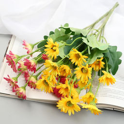 Цена за 2 шт. Букет "Гербера ранняя" 3х28 см, микс