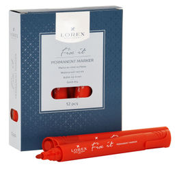 Цена за 2 шт. Маркер перманентный LOREX FIX IT 1-4 мм красный, круглый наконечник