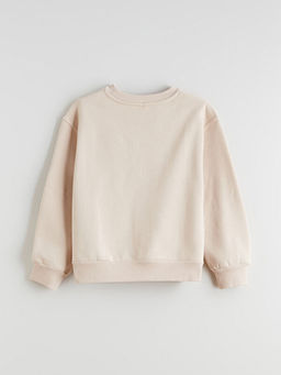 Bisiklet Yaka Fiyonk Detayl? K?z ?ocuk Kal?n Sweatshirt