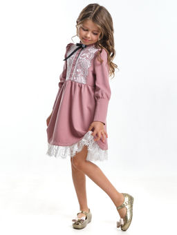 Нарядное платье с кружевной отделкой UD 6901 розовый - Mini maxi фото 6