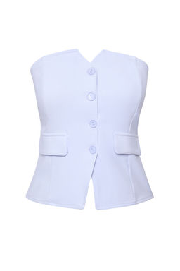 TRENDYOLMILLA Siyah Slim Fit Straplez Crop Dokuma Yelek TWOAW24YE00034  фото 6