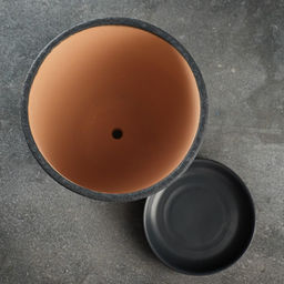 Горшок для цветов Шёлк, 2.5 л, d=19 см, h=18 см, керамика, с поддоном, серый - Simaland фото 3