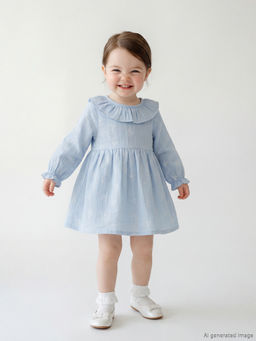 F?rf?rl? Bebe Yaka Desenli K?z Bebek Elbise