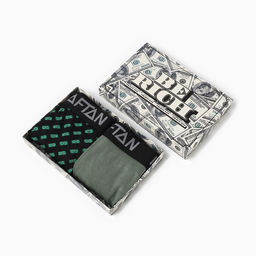 Набор трусов KAFTAN Be Rich=2 штуки, чёрный/хаки, размер 46