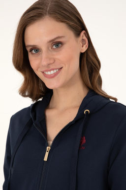 Женская темно-синяя толстовка с капюшоном Неожиданная скидка в корзине - U.s. polo assn фото 2