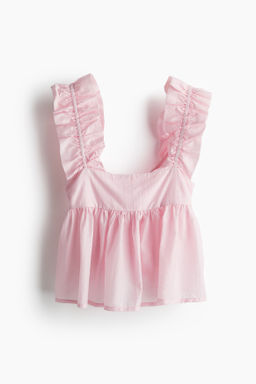 Top de tirantes fruncido con peplum