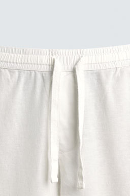 PANTAL?N RELAXED FIT ALGOD?N - LINO / Blanco roto - Zara фото 8