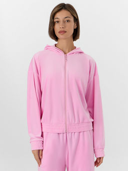 Толстовка женская велюровая розовая