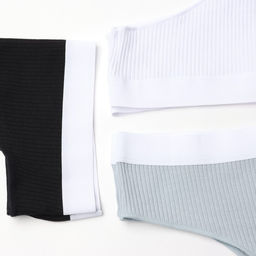 Трусы женские слипы MINAKU рубчик, набор 3 шт., размер 44-46, белые, серые, чёрные