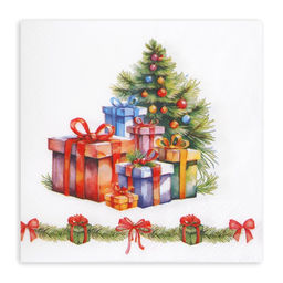 Цена за 2 шт. Салфетки бумажные Лилия Новогодние подарки, 2 слоя, 33?33 см, 20 шт.