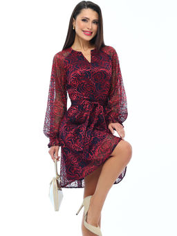 Платье из гипюра нарядное с поясом - Dstrend фото 3