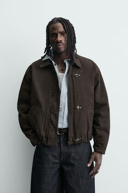CROPPED FIT JACKET WITH FIREMAN CLASP - Zara фото 11
