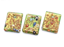 Муранское стекло кулон прямоугольный 35*45мм цв.зеленый