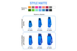Бутылка для воды 1,5 л 10*10*28,5 см Style Matte с углублениями д/пальцев небесная - Elan gallery фото 10