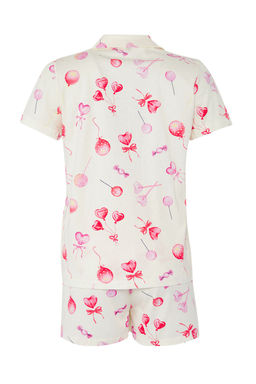 Trendyolmilla Pembe %100 Pamuklu Potikareli Cicekli Sortlu Orme Pijama Tak?m? THMSS25PT00364  фото 6