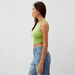 Топ в рубчик женский MIST, onesize, салатовый