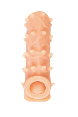 Насадка реалистичная KOKOS NUDE SLEEVE с дополнительной стимуляцией, TPE, телесная, 14 см