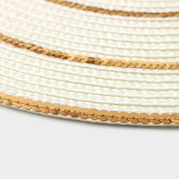 Салфетки сервировочные на стол Доляна, 4 шт., d=38 см, белые с золотым узором  фото 5