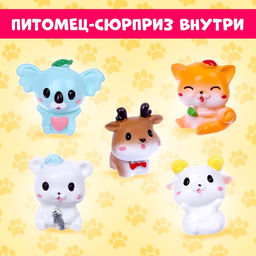 Цена за 6 шт. Мягкая игрушка Лупоглазики. Кэнди-плюш: Пончик, с питомцем, 11 см - Happy valley фото 5
