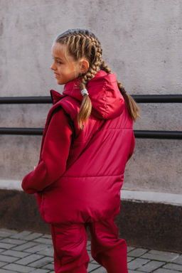 Бомбер утепленный, бордо - Inzibe фото 32