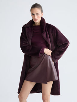 Dar Fit Kad?n Deri G?r?n?ml? ?ort Etek