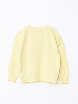 Bisiklet Yaka Bask?l? Uzun Kollu K?z ?ocuk Sweatshirt - Waikiki фото 2