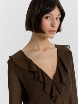 Платье женское коричневое - Mark formelle фото 4