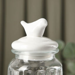 Банка для сыпучих Доляна Голубки, 1 л, 1124 см, с керамической крышкой, стекло, прозрачная фото 3